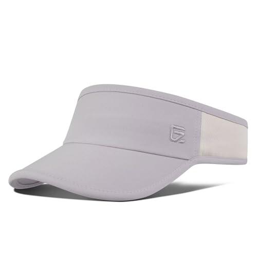 Viseras de Sol Deportivas Unisex Gorra de Golf Sombrero Ligero y Transpirable Malla con Protección UV Cola de Caballo Visera Corta Ajustable Gorras para Sombra en la Playa para Correr, Gris Claro