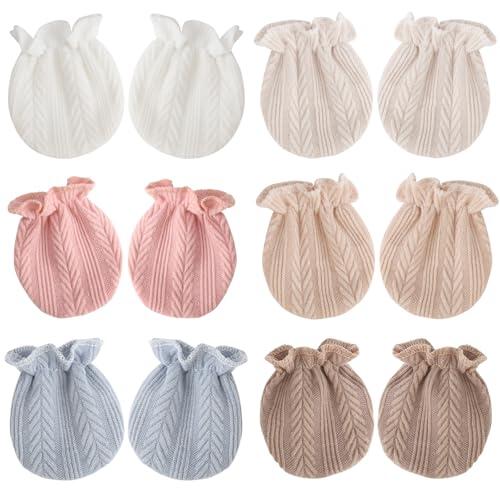 DRESHOW Guantes para Bebés Recién Nacidos Guantes de Algodón que No Se Rayan para 0-6 meses