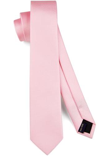 HISDERN Corbata rosa bebé para hombre Corbatas delgadas de seda sólida formal para bodas Fiestas Negocios (6 cm)