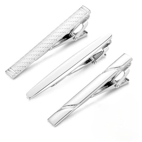 Batheidon Set de 3 Pasadores de Corbata para Hombre, pisacorbatas hombre, Alfileres Clásicos de Cobre para Ocasiones Especiales - Ideal para Bodas, Negocios, Aniversarios y Uso Diario