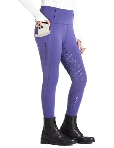 FitsT4 Sports Pantalones de equitación para niñas Leggings de equitación Revestimiento Completo de Silicona Pantalones de equitación de Cintura Alta