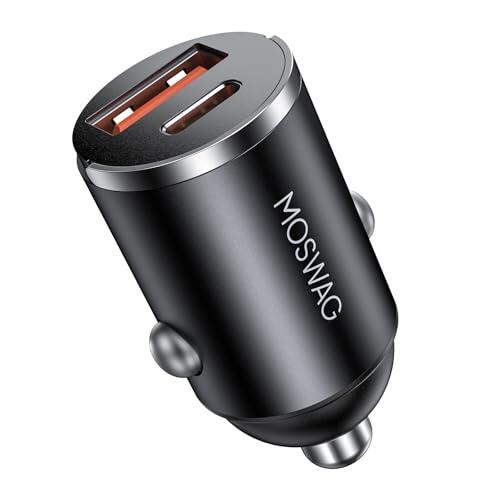 MOSWAG Cargador Coche Carga Rápida, Coche USB Carga Rápida PD, USB C Cargador Mechero Compatible con El iPhone 17/16/15/14 / Pro MAX, El iPad, Samsung Galaxy S24 S23 S22