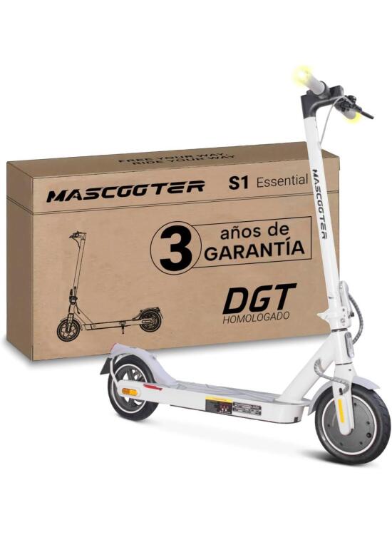 MASCOOTER Patinete Eléctrico Adultos Homologado DGT - Intermitentes & Regeneración de Batería al Frenar - Modelos de 300W-1200W MAX, 20-30km Autonomía - Frenos Eléctricos y de Disco AER - App Móvil