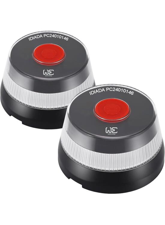 WE 2 Unidades Luz Emergencia Coche DGT 3.0 (Obligatoria) Homologado DGT con Geolocalización | Baliza V16 Conectada [Datos incluidos hasta 2038] Luz avería Coche con GPS y Base Imantada