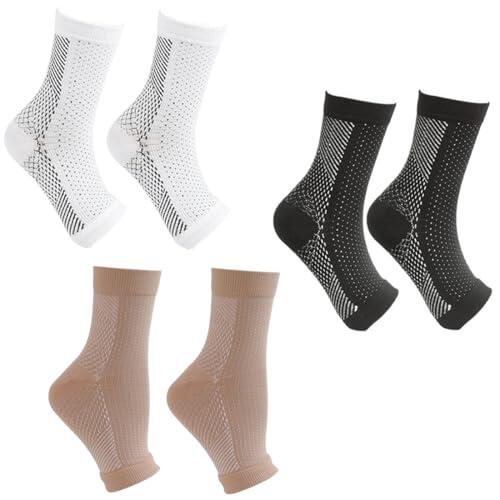 EIYVPRA 3 Pares Calcetines de Compresión Ortopédicos, Calcetines Compresivos para Mujer y Hombre,Calcetines para Fascitis Plantar y Neuropáticos,calcetines de compresión mujer,calcetines de compresion