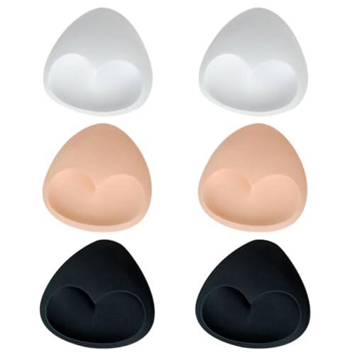 BEPSYOM 3 Pares de Almohadillas para Sujetador, Transpirables, Almohadillas extraíbles, Confort, Relleno Sujetador Push up, Relleno Bikini triangulo, para Mujeres y niñas