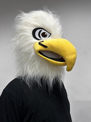 Lormaka Disfraz de mascota de águila, máscara de cabeza de animal para adulto
