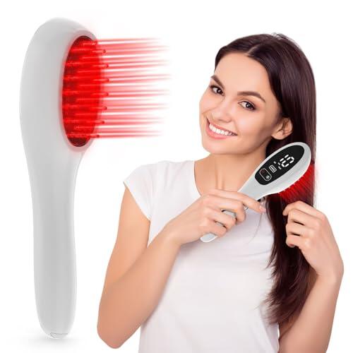 PUPCA Peine de crecimiento del cabello láser, aprobado por la FDA 650nm cepillo de terapia de luz roja con diodos láser contra la caída del cabello, tratamiento natural de la pérdida de cabello para