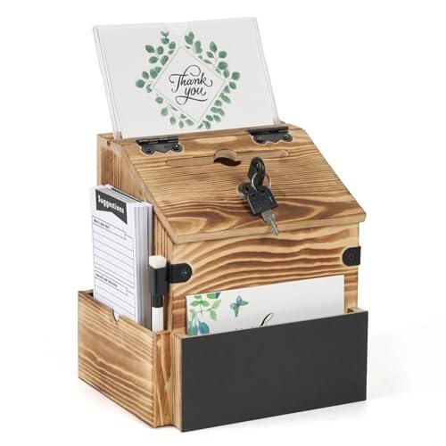 Optyuwah Buzón de madera con compartimento para periódicos