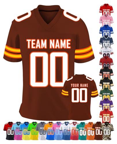 Camiseta de fútbol americano personalizada para hombres, mujeres, jóvenes y niños con nombre y número de equipo personalizados, uniforme deportivo, regalos para fanáticos