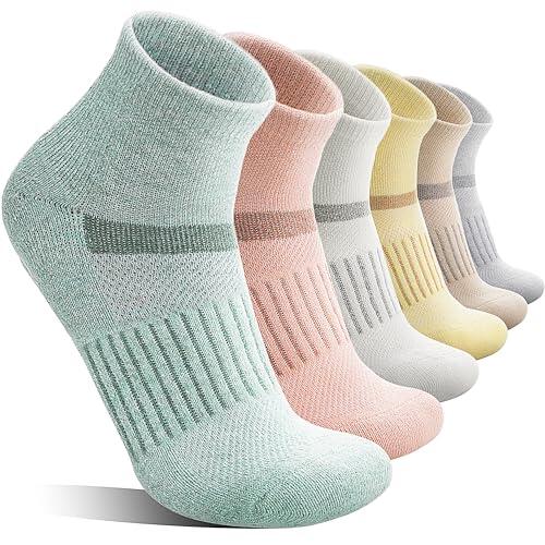 MOSEY KOSY Calcetines de Lana Merina Unisex para Correr Caminar Senderismo Trabajo Termicos Invierno Calientes Compresion Transpirables Grueso 6 Pares(Serie Multicolor,36-42)