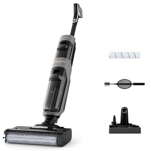 Rowenta X-Clean 4, Aspiradora Fregona Eléctrica Sin Cable, Gris | Aspira y Friega a la vez, 200 W, Pantalla De Control Inteligente, Ajuste Automático De Limpieza: Eco, Auto y Max, GZ5036