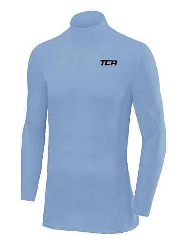 TCA Niños SuperThermal Top Interior Térmico Da Manga Larga Compression Base Layer Cuello Alto - Azul Claro, 12-14 años