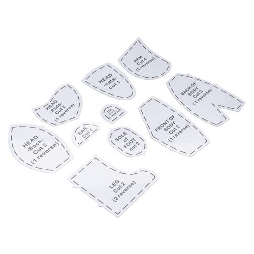 Juego de Patrones de Costura de Oso, Herramientas de Acolchado Acrílico, 10 Piezas, Patrones de Costura de Oso Reutilizables para el Hogar (150.00)