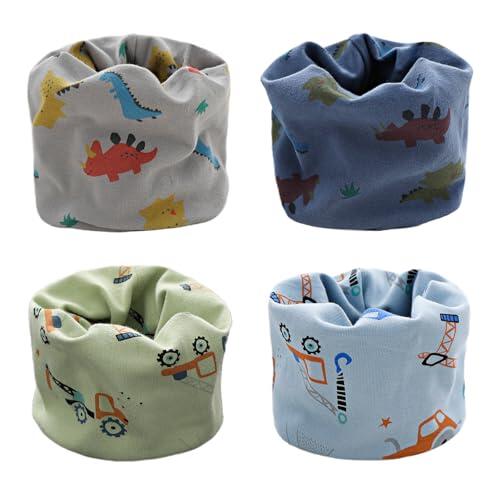 ZYUPHY Bufanda Bebé Niños Pañuelo Cuello Bufanda de Algodón Infantil Calentador de Cuello Otoño Invierno Multipropósito A Prueba De Viento Cálido Unisex para Niños y Niñas 0-12 años de Edad, 4 Piezas