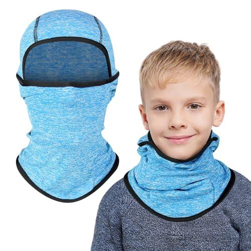 AYPOW Pasamontañas Térmico Niños 2-8 Años, Invierno Multifunción Prueba de Viento Forro Polar Cálido Máscara de Esquí de Ciclismo Sombreros Gorro con Calentador de Cuello, Mascarilla para Niños Niñas