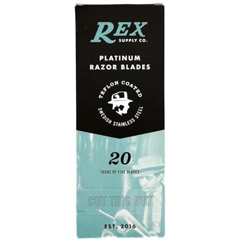 Rex Supply Co., 100 hojas de afeitar de seguridad de doble filo, con revestimiento de platino, fabricadas en la República Checa