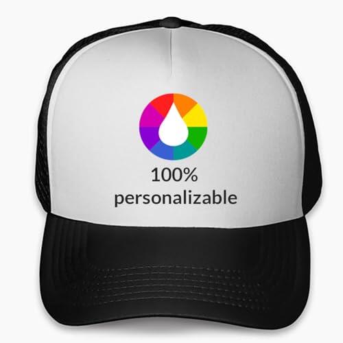 Gorra Personalizable Trucker · Personalizable 100% con Fotos y Textos · Gorra para Deporte, Publicidad, Empresa, Acampada, Viaje, Regalo Original (Trucker, Negro)