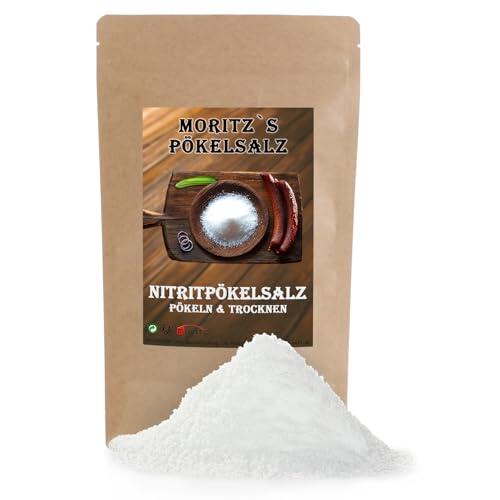 Moritz 900 g de sal de nitrito 0,4 – 0,5% nitrito de sodio I NPS sal para salazón/secado de productos cárnicos y embutidos I sal fina de curado