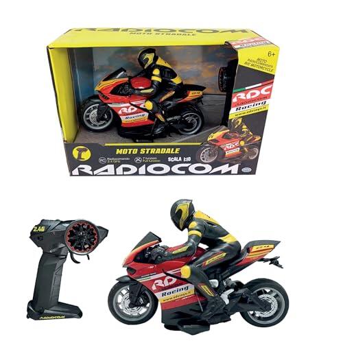 ODS - Radiocom Moto de Carretera, Moto teledirigida Juguete, Mando a Distancia 2.4 GHz, 7 Funciones, Escala 1:10, Edad +6 años