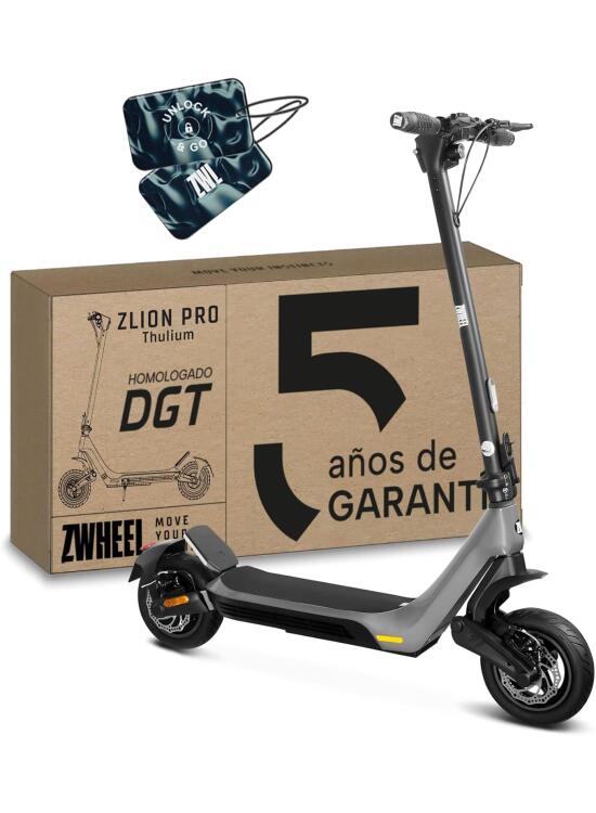 ZWHEEL Zlion Pro | Patinete Eléctrico Adultos Homologado DGT - 1200W MAX, 40-45km Autonomía, Regeneración al Frenar, Doble Freno, Ruedas 10" Tubeless Antipinchazo, Pantalla Avanzada, App y IP54