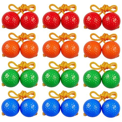 Zelerdo Paquete de 12 bolas de repuesto para escalera con bolsa de almacenamiento para lanzar partidos (rojo, azul, naranja, verde)