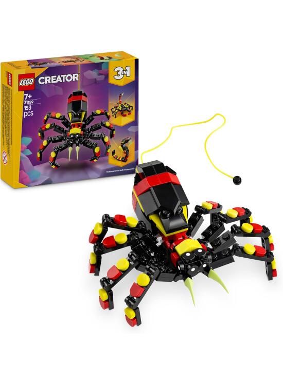LEGO Creator 3 en 1 Fauna Salvaje: Araña Misteriosa, Set de Construcción Transformable en Serpiente de Juguete o Escorpión, Juego con Animales, Regalo para Niños y Niñas de 7 Años o Más 31159