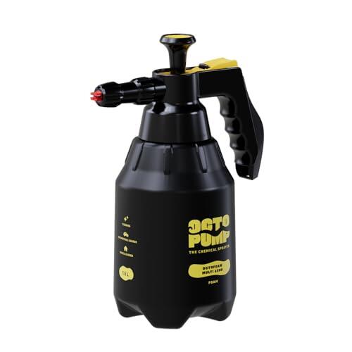 OctoFoam Multi 1500 - Pulverizador de espuma premium con atomizador, 1500 ml, adecuado para ácidos como limpiador de llantas, hogar, jardín, taller e industria, fabricado en Alemania
