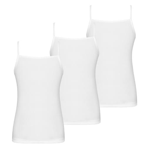 AUYAO Camiseta Tirantes para Niña - 3Pcs Camisolas Interiores Deportistas, Transpirable, Cómoda y Suave