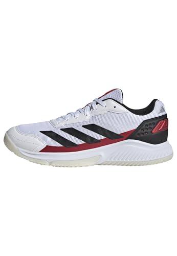 adidas Hombre Courtquick Mens Padel Shoes, Cloud White/Core Black/Lucid Red, 47 1/3 EU