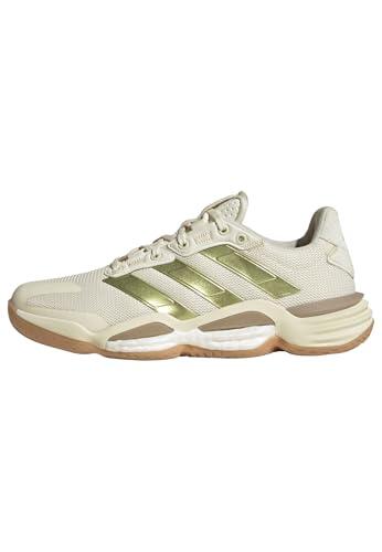 adidas Mujer Stabil 16 Indoor Shoes, Off White/Gold Met./Crystal Sand, 44 EU