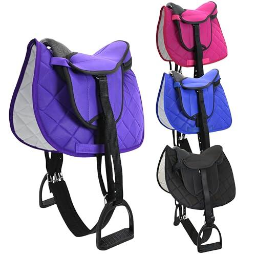 PFIFF 103120 Pro - Juego de sillines para Caballos de Juego o de Madera, Juego Completo para niños, sillines de Juego, Juego en Talla única, Color Azul Oscuro