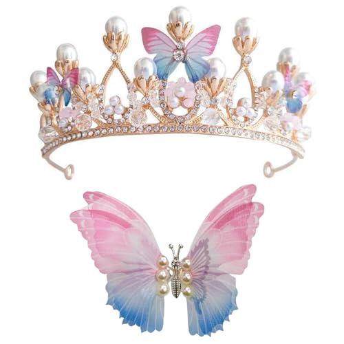 1 Pieza De Accesorios Para El Cabello Con Corona De Mariposa, 1 Pieza De Horquilla De Mariposa Danzante, Diseño Brillante Y Elegante, Linda Horquilla Para Niños