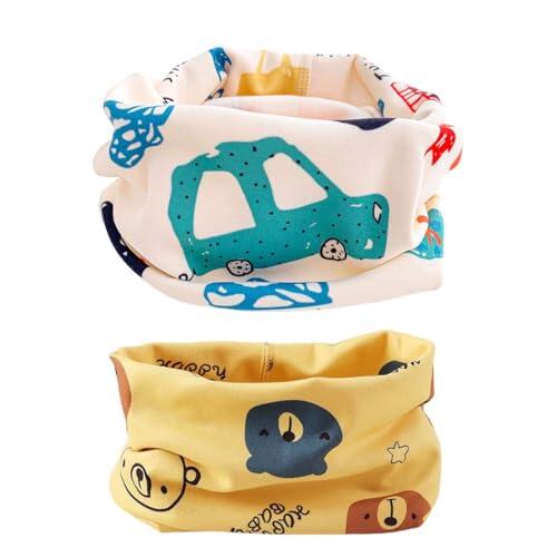 EYVRPAU Bebé Algodón Braga Cuello 2 PCS Pañuelos de Cuello de Bebé de Invierno Bufanda de Cuello Redondo para Niños Multipropósito a Prueba de Viento Cálido Cuello de bufanda de algodón