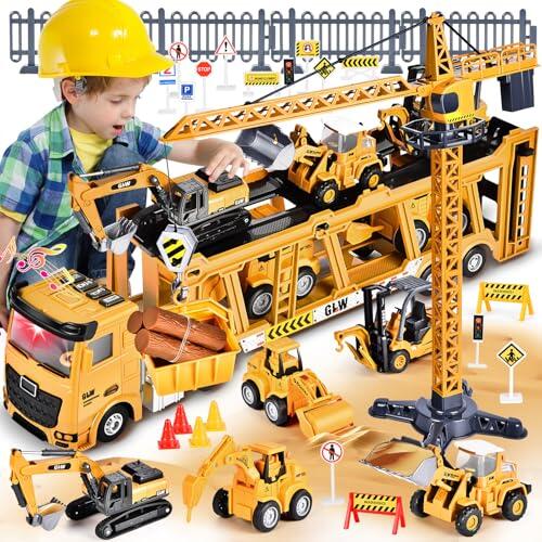 Guía completa sobre el set de vehículos de construcción Herefun con grúa y sonido