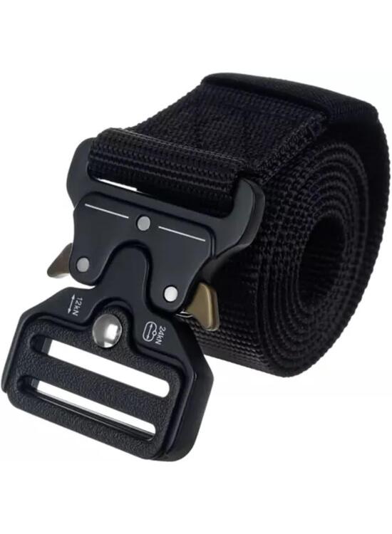 Cinturón Táctico Hombre Tipo Militar con Hebilla de Metal de Liberación Rápida para Fuerzas de Seguridad, Vigilancia, Airsoft, Trabajo, Caza - Nylon de Alta Resistencia.