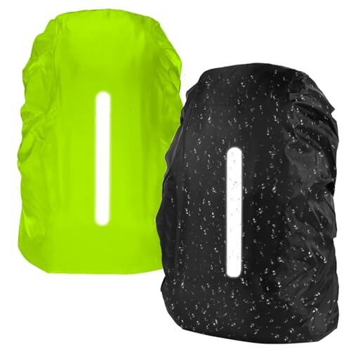 flintronic 2PCS Funda Impermeable para Mochila, 40L-50L Protector Lluvia Mochila con Banda Reflectante, Cubre Mochila Lluvia para Senderismo, Camping, Viajes, Ciclismo