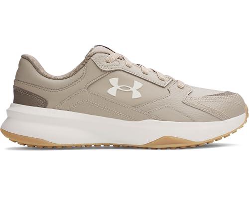 Under Armour UA Edge LTHR - Low - Zapatillas Deportivas, Timberwolf Taupe White Summit White, 47 EU