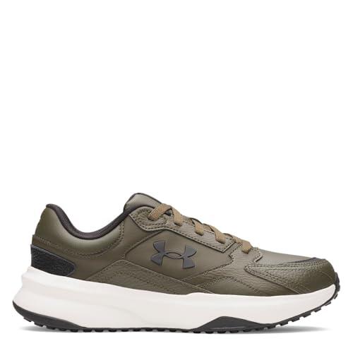 Under Armour Mens Edge LTHR Trainers, Expedition Green Summit White, 42.5 EU