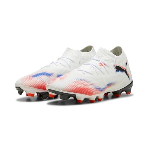 PUMA Future 8 Match FG/AG WN's - Zapatos de fútbol para Mujer, Puma Blanco Puma Negro Rojo Brillante, 38.5 EU