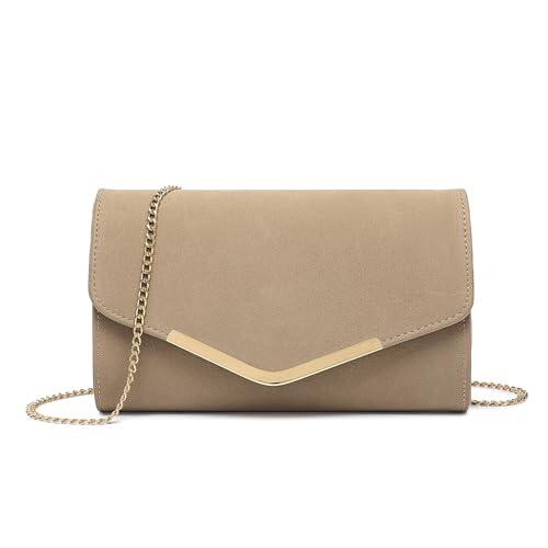 Miss Lulu Bolso Bandolera Elegante con Cadena Dorada para Mujer - Bolso de Noche Perfecto para Navidad, Bodas y Eventos Especiales