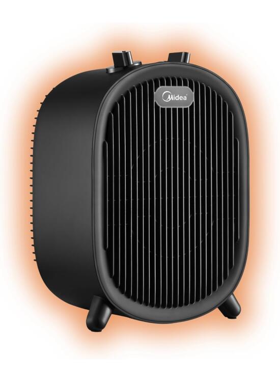 MIDEA Calefactor Baño Bajo Consumo 2000W | Calefactor Eléctrico con Función Aire Frío y 2 Niveles de Potencia | Calentador Portatil con Termostato Regulable y Protección Sobrecalentamiento, Negro
