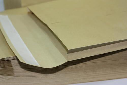 Sobres C5 con fuelle color marrón manilla para papel o tarjeta A5, 26 mm de ancho, sobres de papel para envíos de correo de 229 x 162 x 26 mm, paquete de 12 (A5 + (229 x 162 x 26 mm)