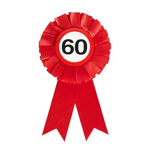 Tiwoca Regalo 60 años – Pin señal de tráfico rojo y blanco