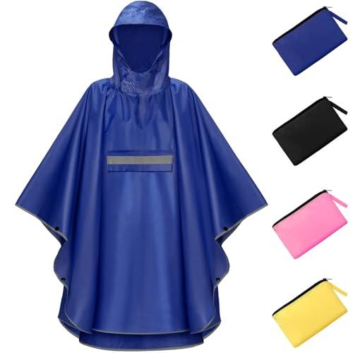 NEWIROVE Chubasquero Niño Capa Chuva Criança Ligero Poncho Impermeable Plegable con Rayas Reflectantes Para Infantil 120-140 cm