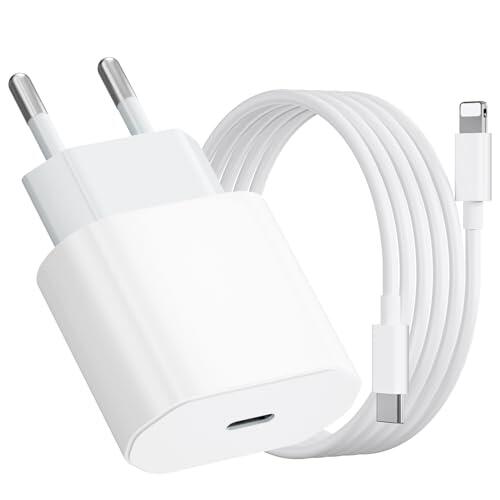 Cargador para iPhone Carga Rapida de 20W con Cable para iPhone de 1m, Cargador para iPhone 14/14 Plus/ 14 Pro/ 14 Pro MAX/ 13/12/ 1/ X/ 8/7