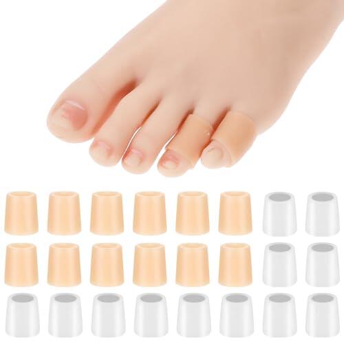 24 fundas de silicona para dedos de los pies, almohadillas protectoras de gel suave para dedos de los pies, protectores de maíz, almohadillas de tubo para dedos de los pies en martillo, callos y