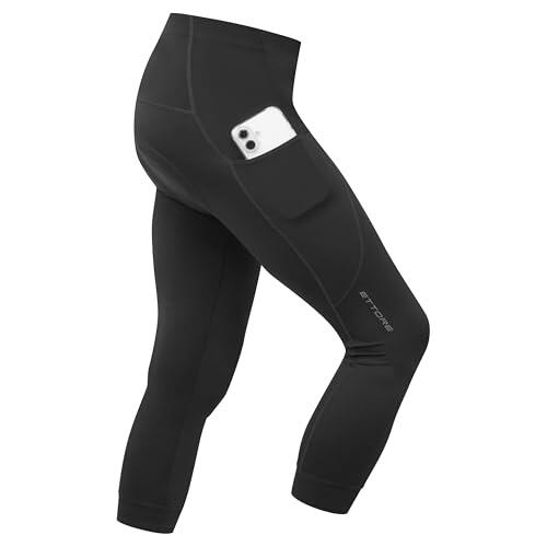 Ettore Pantalones Pirata De Ciclismo Acolchados para Hombre con Bolsillo Transpirables De Secado Rápido Bicicleta De Carretera - Dart - Negro - L