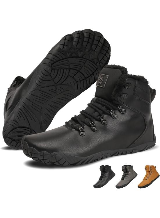 Barefoot Botas Invierno Cálido Botines Nieve Antideslizante Impermeable Piel pour Hombre Mujer 35-45