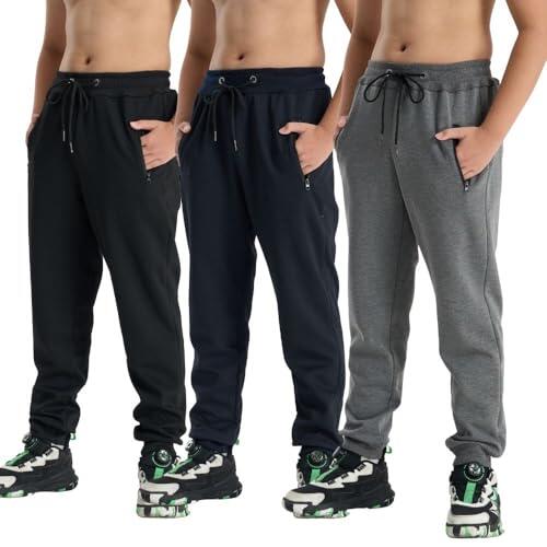 fovdtaa Pantalones para niños, pantalones de jogging, resistentes al viento y al agua, cómodos pantalones casuales, pantalones cálidos de otoño para exteriores para niños, #3se-gris oscuro/negro/azul